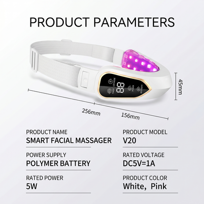 Smart 3D V-Face Sculptor Massager – LED Light Therapy Jawline Lifting Device