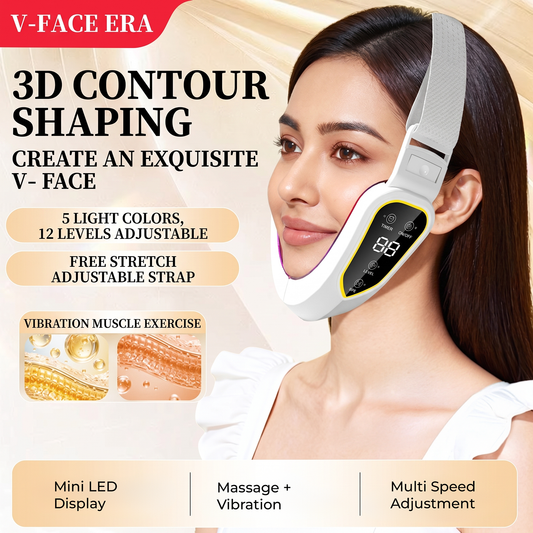 Smart 3D V-Face Sculptor Massager – LED Light Therapy Jawline Lifting Device