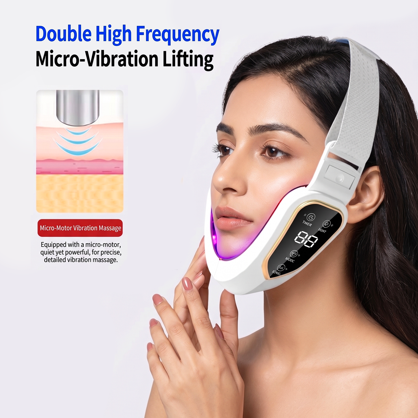 Smart 3D V-Face Sculptor Massager – LED Light Therapy Jawline Lifting Device