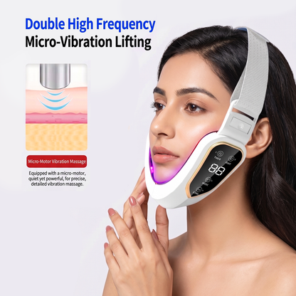 Smart 3D V-Face Sculptor Massager – LED Light Therapy Jawline Lifting Device